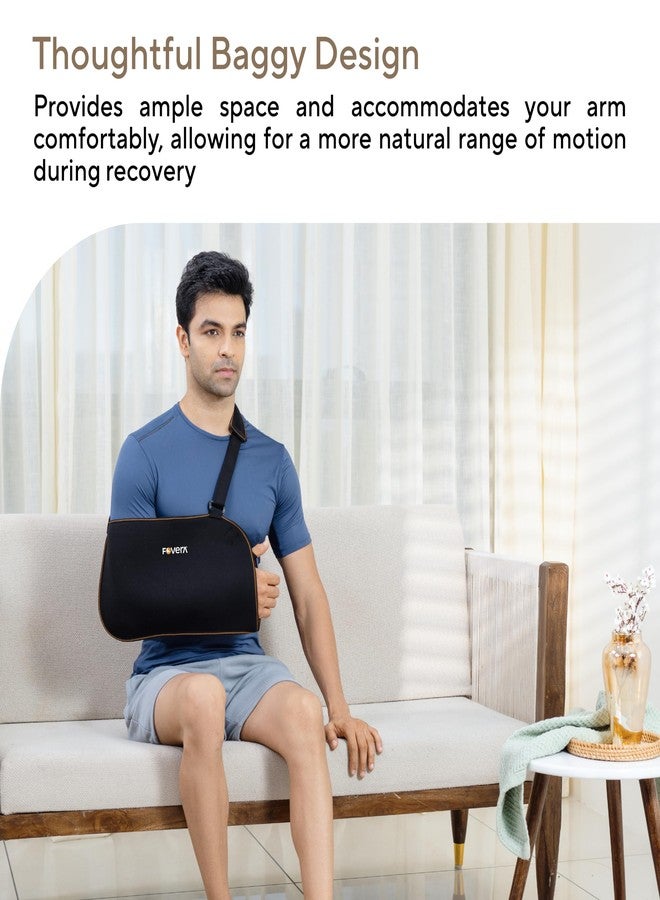 FOVERA Arm Pouch Sling (Baggy), Shoulder Support for Fracture, Immobilization, Prevents Shoulder Dislocation, Skin Friendly & Breathable Material (Size - XXL) - Image 3