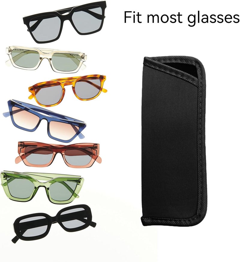 strrng 4 Pcs Slip in Eyeglasses Cases, Black Soft Glasses Cases, Slim Reading Glasses Pouch, Mature Sunglasses Case, Fabric Glass Pouch, for Reading, Travel, Storage, for Men & Women(Black) - Image 3