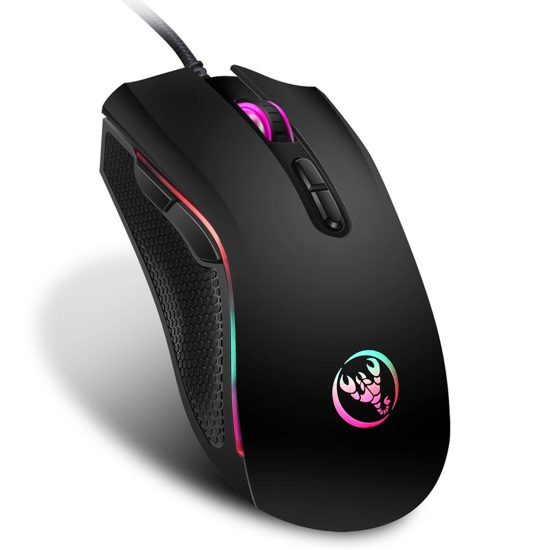 Y&D Wired Gaming Mouse, 7 Button 3200 DPI LED Optical USB Computer Game Mice for PC Gamers - Image 2
