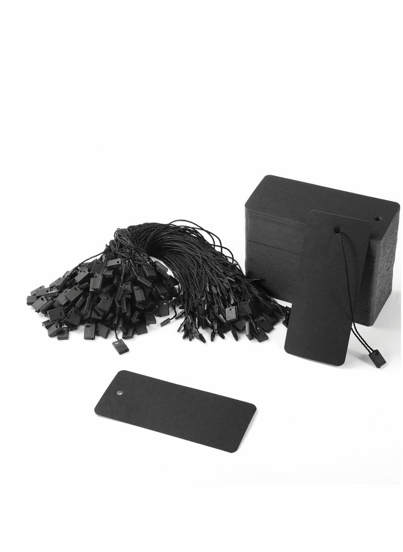 KASTWAVE - Hang Tag String, 200 Pcs Black Gift Tags with String Large Price Tags with Black Hang Tag String Kraft Paper Gift Tags Product Tags for Price Tags, Clothes, Gift Bags, Easy and Fast to Attach - Image 1
