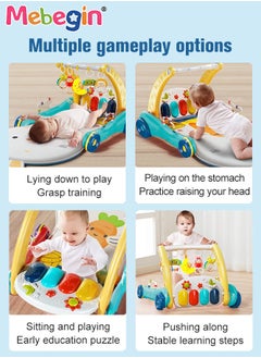 MEBEGIN 2 in 1 Baby Walker with Fun-filled Activity Panel, Multifunctional Push Along Walker with Drawing Board, Music Walker for Toddler, Early Educational Child Activity Center, Tummy Time Mat, Ideal Support for Babies' First Steps  - Image 4