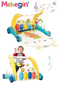 MEBEGIN 2 in 1 Baby Walker with Fun-filled Activity Panel, Multifunctional Push Along Walker with Drawing Board, Music Walker for Toddler, Early Educational Child Activity Center, Tummy Time Mat, Ideal Support for Babies' First Steps  - Image 2