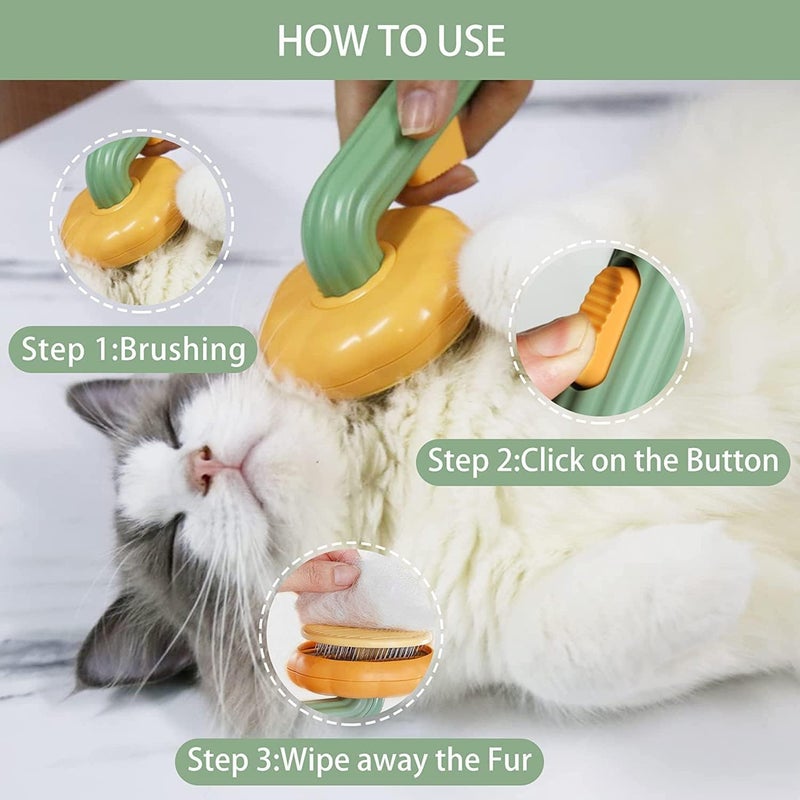 AMENDAS Self Cleaning Dog And Cat Comb- Pet Hair Remover Grooming Comb With Switch Deshedding Dog Brush To Gently Massage Pet Retriever Brush For Home - Image 3