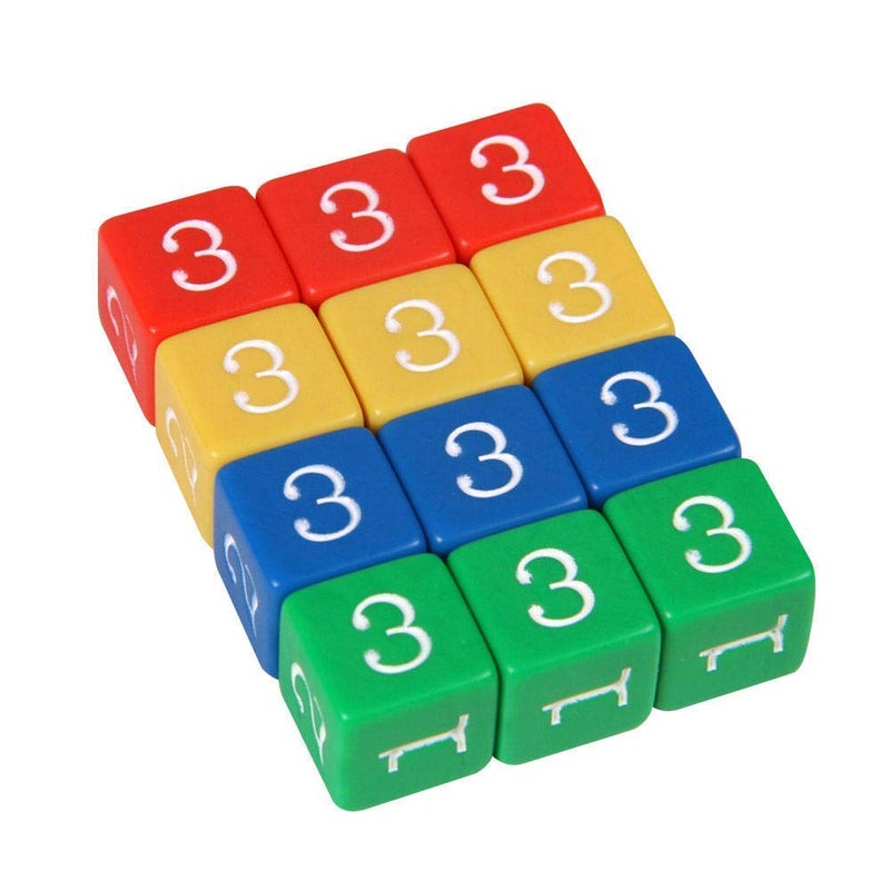 hand2mind hand2mind Plastic 34inch Color Number Dice Set of 12 - Image 2