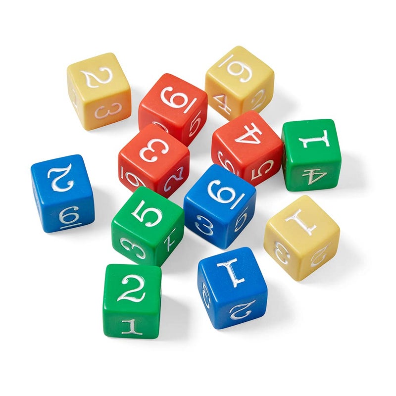 hand2mind hand2mind Plastic 34inch Color Number Dice Set of 12 - Image 3