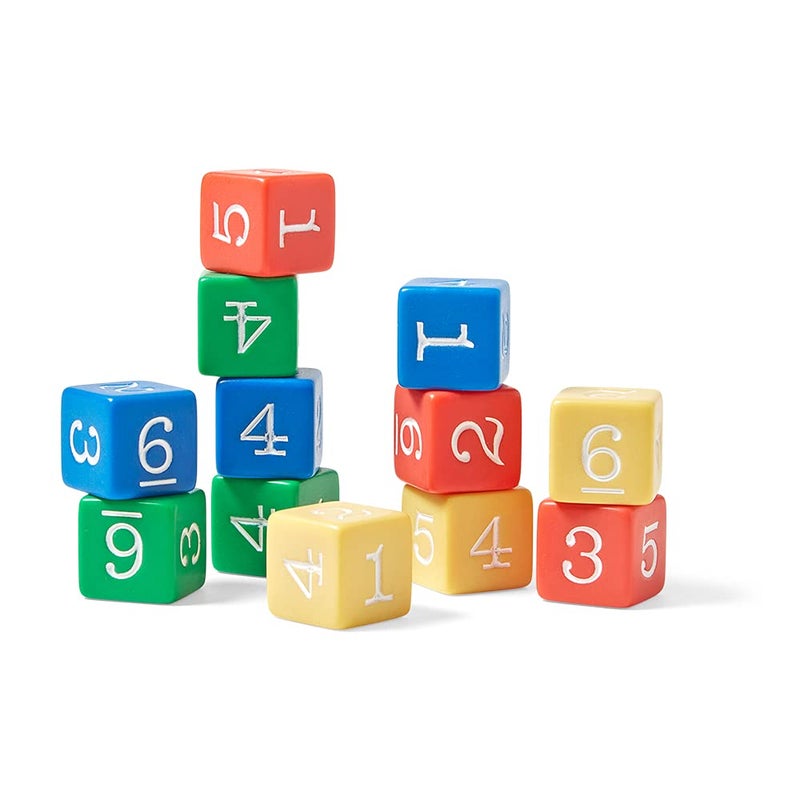hand2mind hand2mind Plastic 34inch Color Number Dice Set of 12 - Image 5