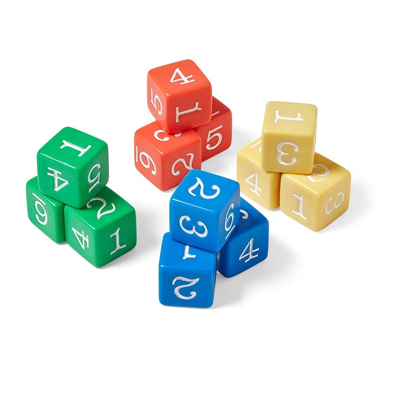 hand2mind hand2mind Plastic 34inch Color Number Dice Set of 12 - Image 4