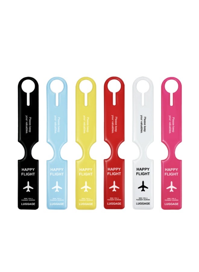 6pcs VC Luggage Tags,Bag Tags, Travel Identification,Durable,Waterproof,Stain-Resistant,Bright Color,for Business Trips, Vacation - Image 1