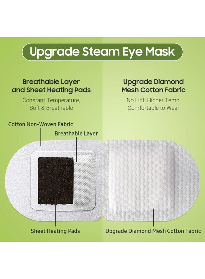 BeHoomi 20 Packs Steam Eye Mask, Heated Eye Mask Warm Compress for Eyes, Disposable Self Heating Eye Mask for Sleep, Spa, Travel Essentials & Relaxation Gifts for Women, Stocking Stuffers (Green Tea) - Image 4
