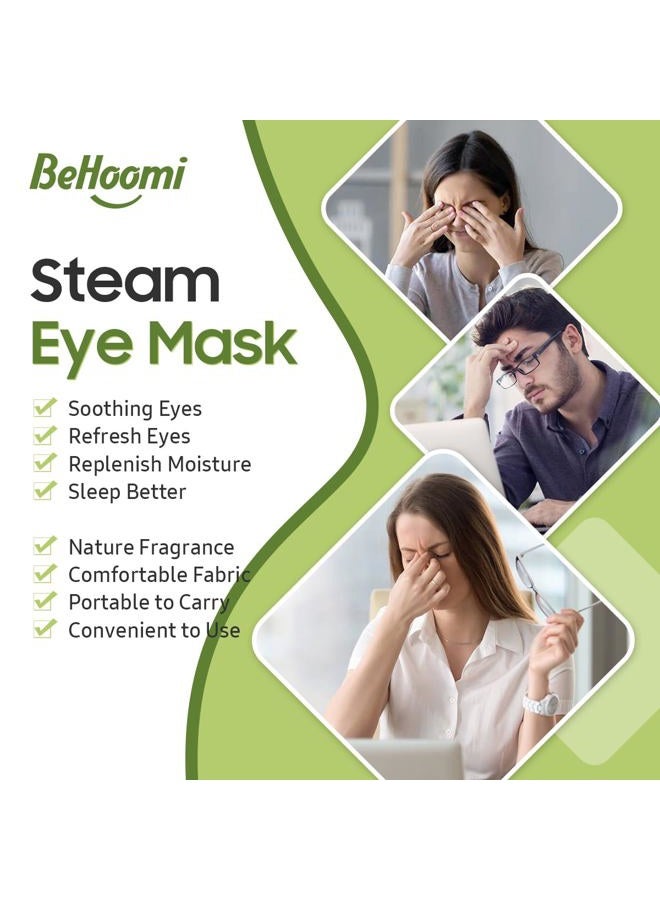 BeHoomi 20 Packs Steam Eye Mask, Heated Eye Mask Warm Compress for Eyes, Disposable Self Heating Eye Mask for Sleep, Spa, Travel Essentials & Relaxation Gifts for Women, Stocking Stuffers (Green Tea) - Image 3