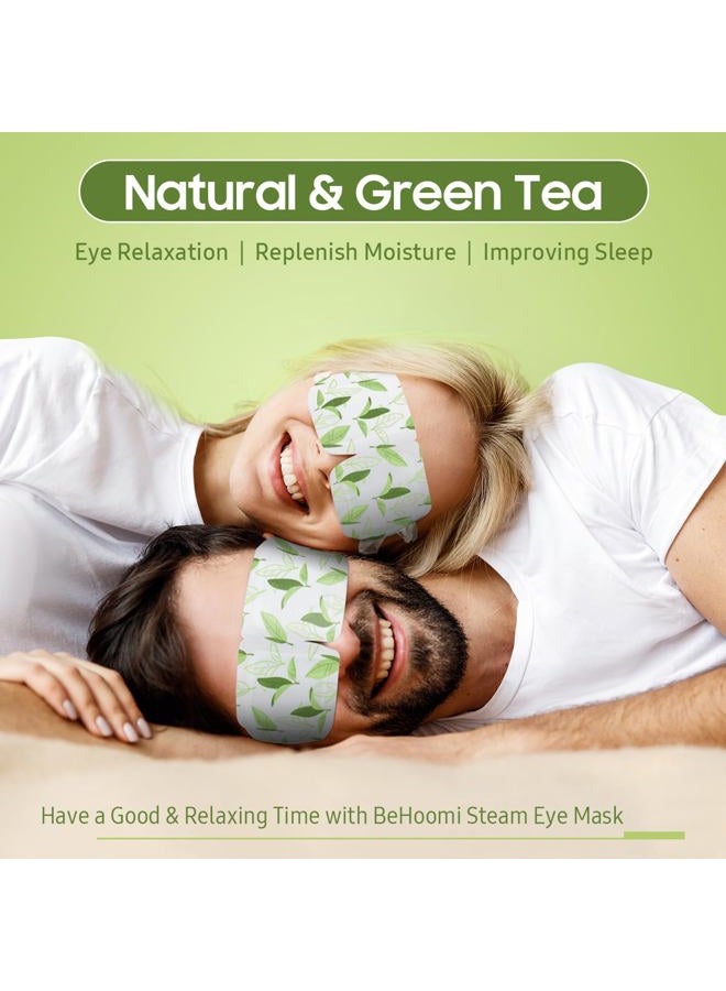 BeHoomi 20 Packs Steam Eye Mask, Heated Eye Mask Warm Compress for Eyes, Disposable Self Heating Eye Mask for Sleep, Spa, Travel Essentials & Relaxation Gifts for Women, Stocking Stuffers (Green Tea) - Image 2