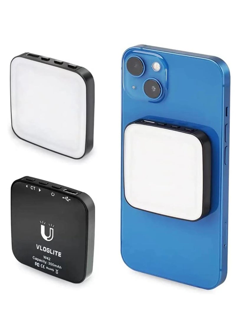 W42 Mini Magnetic Selfie Light Compitable with Magsafe iPhone Series Led Pocket Cube Light with Clip and USB-C charging Port for Makeup Vlog Fill Light  - Image 5
