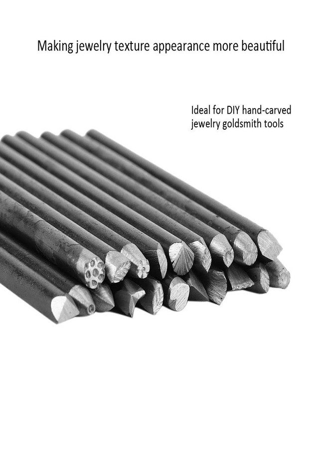 Zetiling Metal Stamping Kit, Metal Stamps, 0.2 in Shank Diameter Jewelry Anvil Chisel Punch Stamp Kit for Jewelry Processing Making Carving(20Pcs) - Image 2