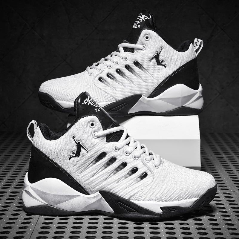 Basketball Shoes Men'S And Women'S Middle And Big Children'S Breathable Shock-Cushioning Practical Basketball Shoes Children'S Leather Four-Season Sports Non-Slip Sneakers - Image 3