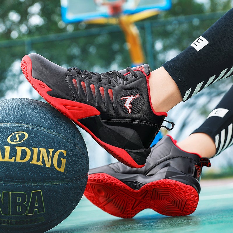 Basketball Shoes Men'S And Women'S Middle And Big Children'S Breathable Shock-Cushioning Practical Basketball Shoes Children'S Leather Four-Season Sports Non-Slip Sneakers - Image 5