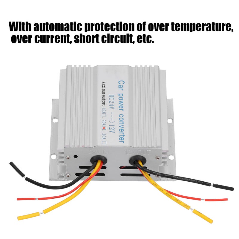 20A 24V to 12V DC Power Converter Voltage Reducer Transformer with Overload Protection for Car Bus Truck LCD TV Audio - Image 3