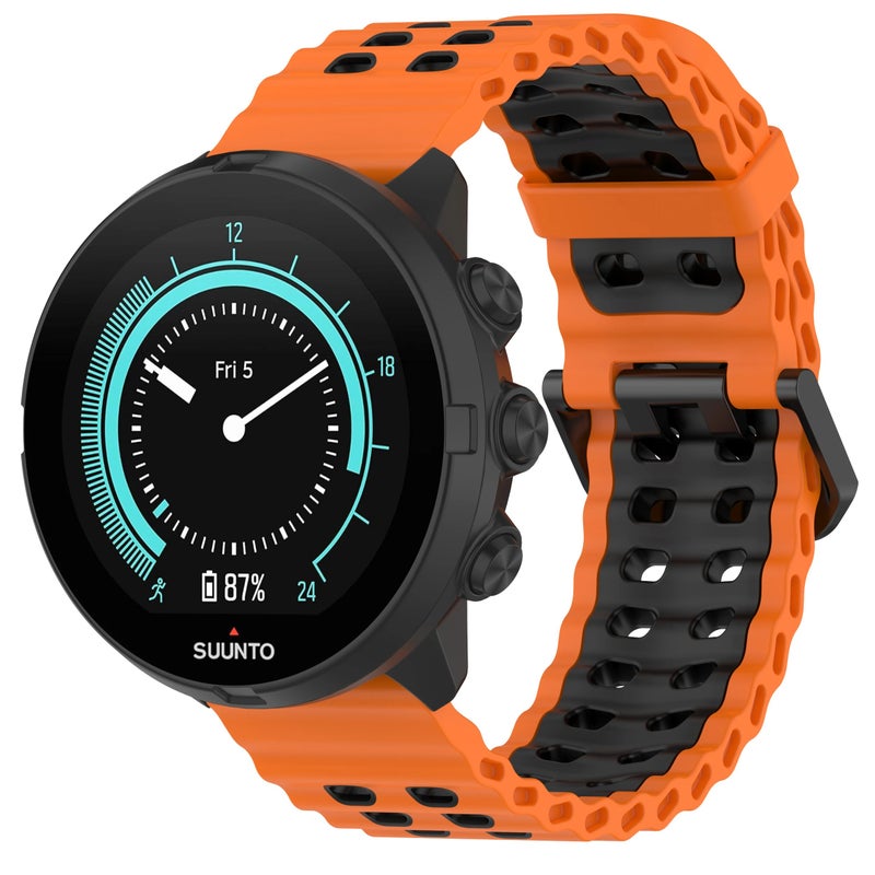 Bluejw 24mm Quick Release Rubber Watch Strap Replacement for Suunto 9 Baro Copper / Spartan Series – Durable, Comfortable 24mm Smartwatch Band - Image 4