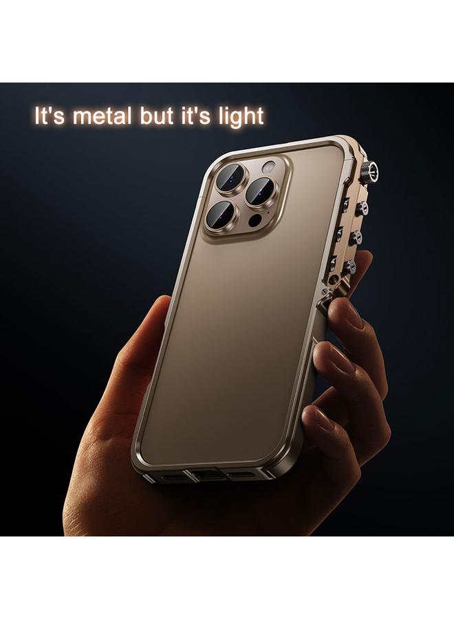 erorex Case For iPhone 16 Pro Max Mechanical Armor Creative Metal Frame Aluminum Alloy Phone Case - Image 5