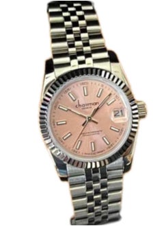 Chairman GENEVE Chairman Geneve  Stainless Steel Women's Watch, Pink Dial, Date Display, 