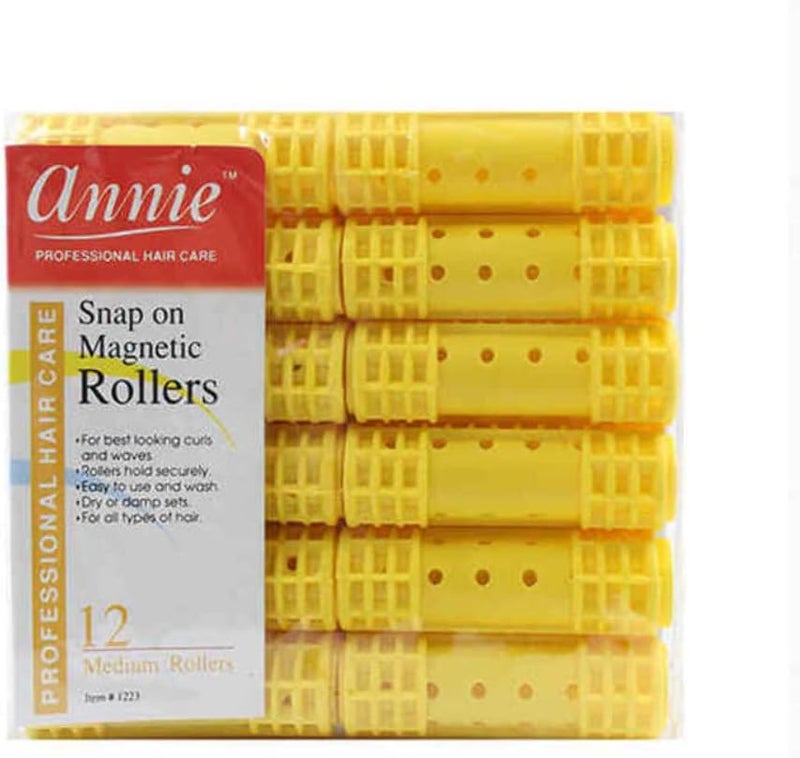 Annie Professional Hair Care Snap-On Magnetic Rollers - 12 Medium Rollers