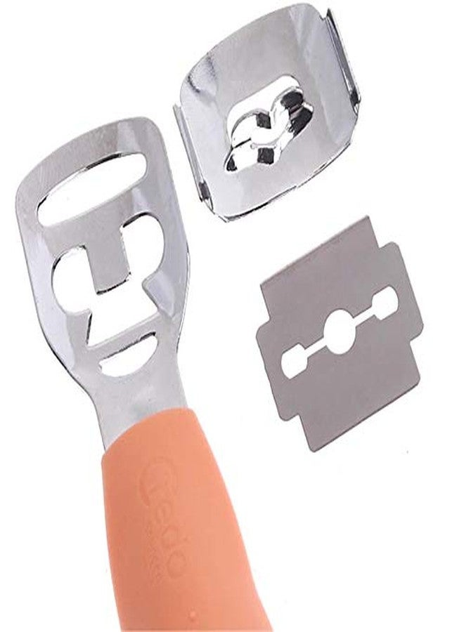 Sweetpea� Stainless Steel Callus Shaver Pedicure Dead Hard Skin Remover Heel Razor Cutter With Skin Rub & 10 Blades For Foot Care, Removing Solid, Cracked Skin Cells. (Plastic With Blades) - Image 3