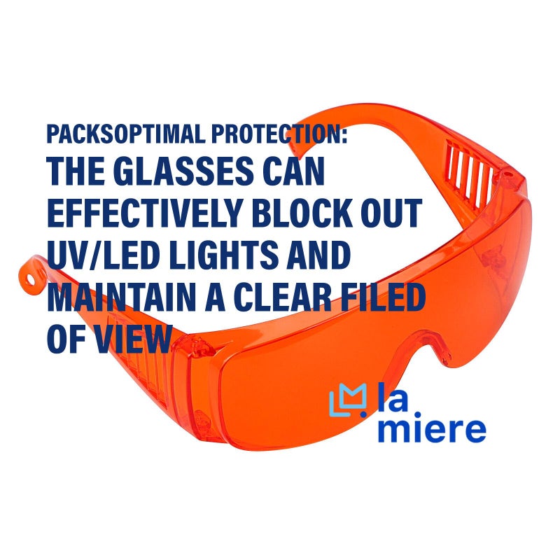 LA MIERE Curing Light Orange Glasses Dental, Teeth Whitening Safety Glasses, Dental Eyewear LED Protective Goggles, 1 Pack - Image 2