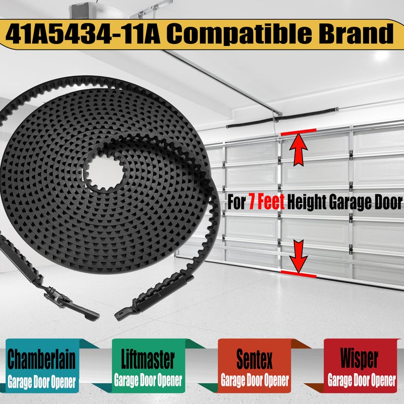 Blesseras Garage Door Drive Belt 41A5434-11 Replacement for 7ft Door Compatible with Chamberlain/LiftMaster/Sentex Garage Door Opener, Quiet Durable Drive Belt, Total Length 234'' - Image 3