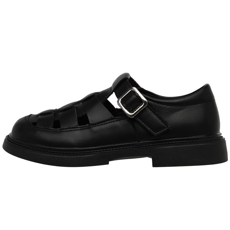 Lucky Kids Girls Summer Sandals,Closed Toe Leather Soft Rubber Flat Causal Summer Shoes for Toddler/Little kids/Big Kids - Image 3