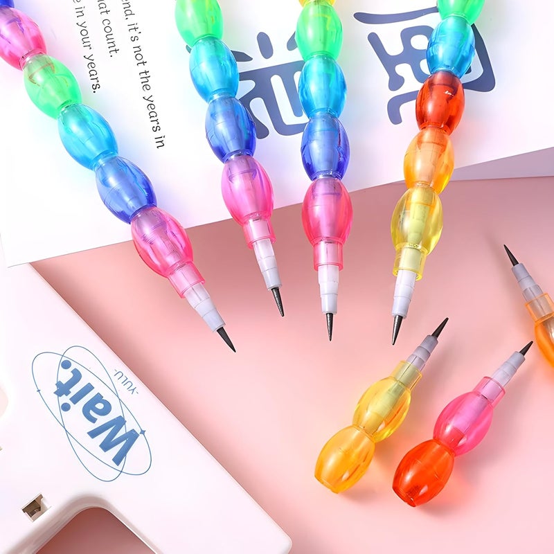 RADIANCE ™ Rainbow Brick-Style Non-Sharpening Pencils, Multicolour Stacking Design, 24 Count (Pack of 6) - Image 3