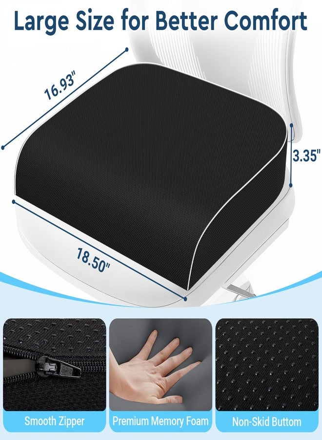 SofterCharm Seat Cushion, Memory Foam Office Chair Cushions for Long Sitting Hours, Chair Pad for Sciatica, Coccyx, Tailbone, Hip Pain & Pressure Relief, Office, Home,Car Seats,Airplane, Black/X-Large - Image 2