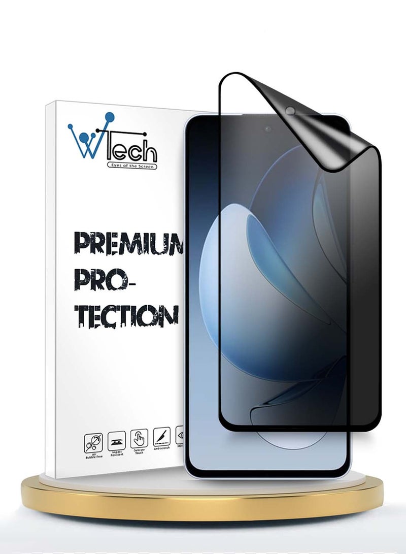 Wtech Oppo Reno13 5G 2024 Premium Nano Ceramic Privacy Full Glue Full Cover Matte Flexible Screen Protector (MSCNMP) - Clear/Black - Image 1