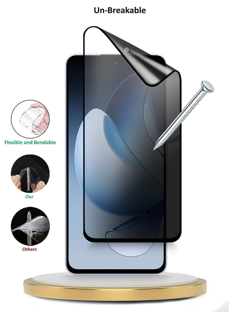 Wtech Oppo Reno13 5G 2024 Premium Nano Ceramic Privacy Full Glue Full Cover Matte Flexible Screen Protector (MSCNMP) - Clear/Black - Image 4