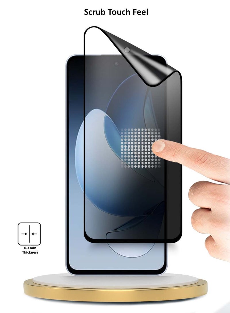 Wtech Oppo Reno13 5G 2024 Premium Nano Ceramic Privacy Full Glue Full Cover Matte Flexible Screen Protector (MSCNMP) - Clear/Black - Image 3