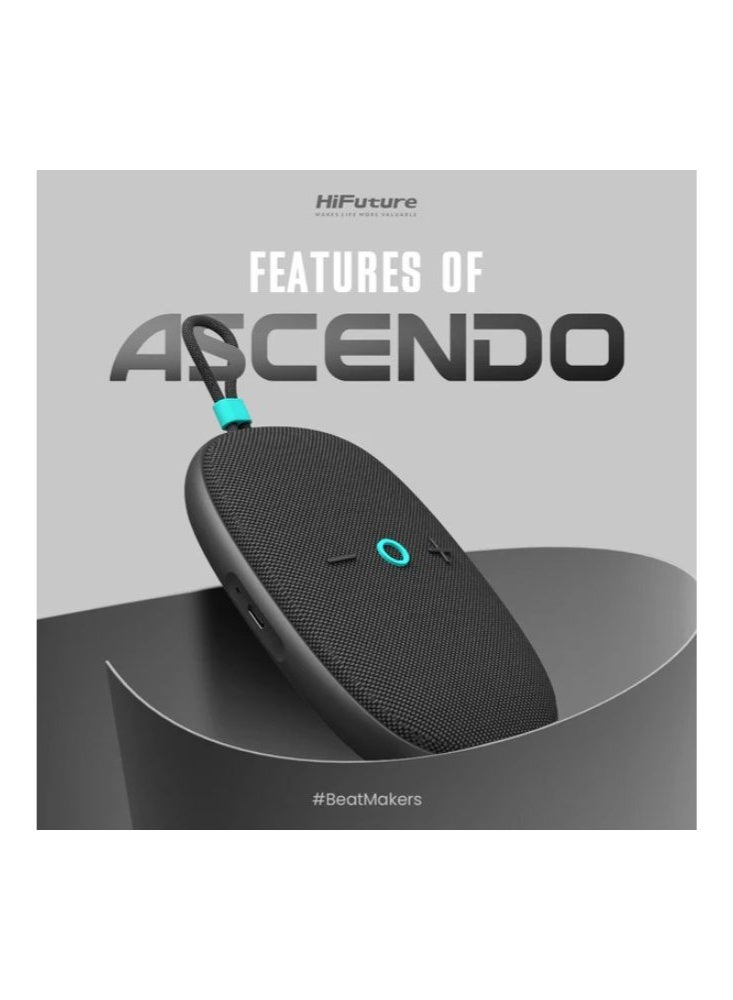 HiFuture سماعة هاي فيوتشر ASCENDO 20W اللاسلكية – تصميم فائق النحافة، بلوتوث 5.3، مقاومة للماء IPX7، اقتران وتشغيل، 15 ساعة من عمر البطارية، سماعة محمولة في الهواء الطلق مع صوت قوي، HBB10 (وردي) - Image 2