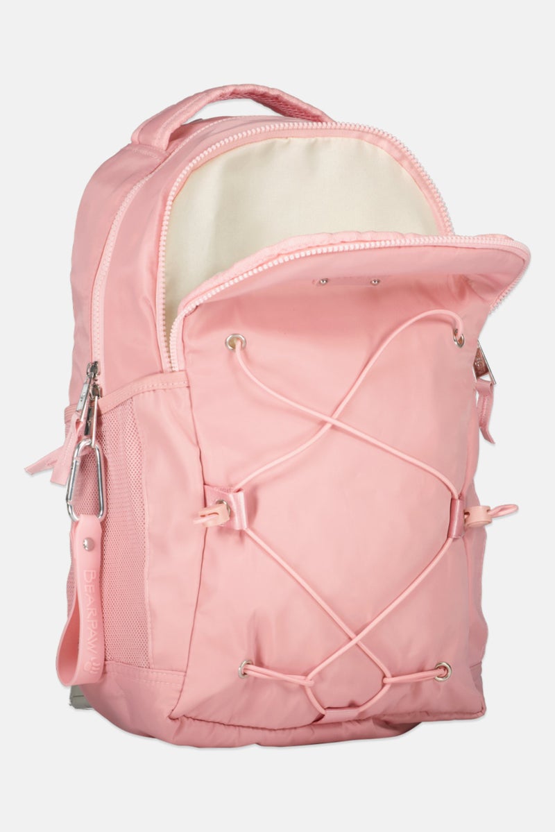 Bearpaw Women Front Bungee Cord Brand Logo Backpack 40 H x 27 L x 13 W cm, Pink - Image 3