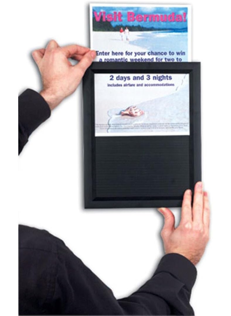 Displays2go 11 x 17 Inch Poster or Picture Frame Slidein Wall Mount Lens Black Aluminum  - Image 2