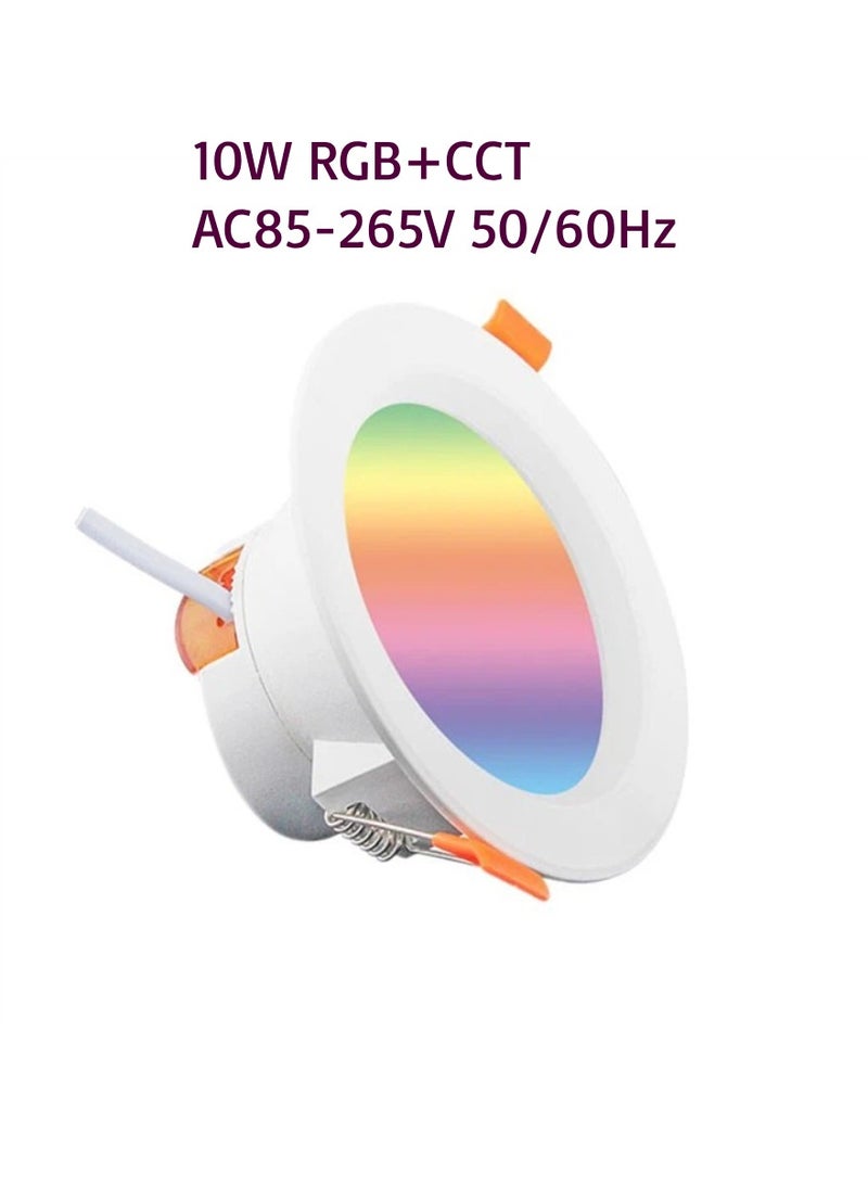 TUYA 6 Pcs RGB+CCT Downlight 4.5 Inch 10W Ceiling Light Bluetooth Control Works With Alexa And Google Assistant Led Light With App Control 16 Million Color Range 50000 Hour Lifespan 2700K-6500K Color Range - Image 4