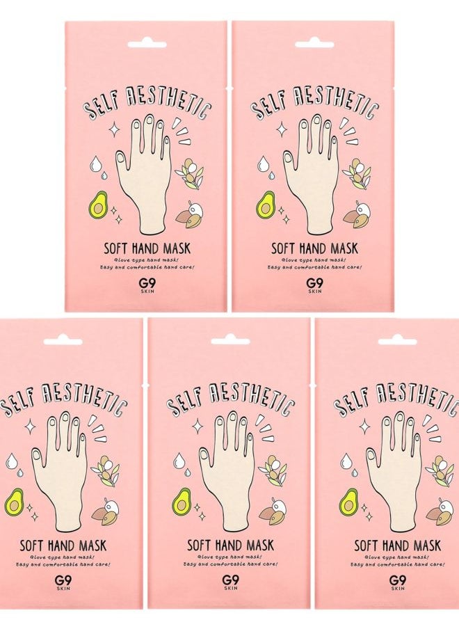 G9SKIN Self Aesthetic Soft Hand Mask 5 Masks 0.33 fl oz (10 ml) Each 