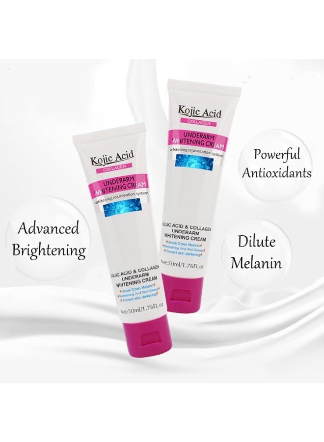 GUANJING كريم تفتيح الإبط بتركيبة كوجيك أسيد والكولاجين 50 مل - كريم تفتيح البشرة وإزالة البقع الداكنة وتقليل الروائح واستعادة نضارة البشرة وترطيبها - Image 5