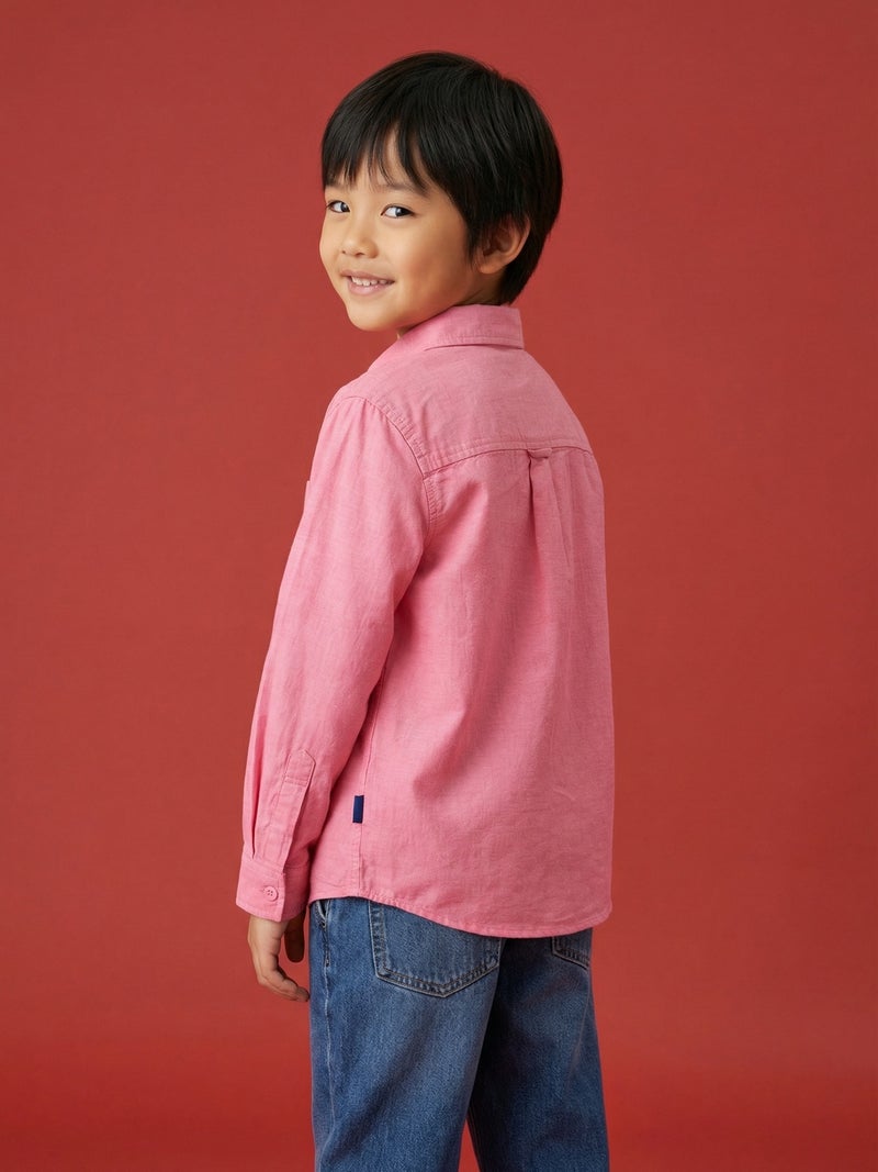 نوتيناتي Nautinati Boys' Cotton Linen Blend Skateboard Placement Print Formal Party Shirt - Image 2