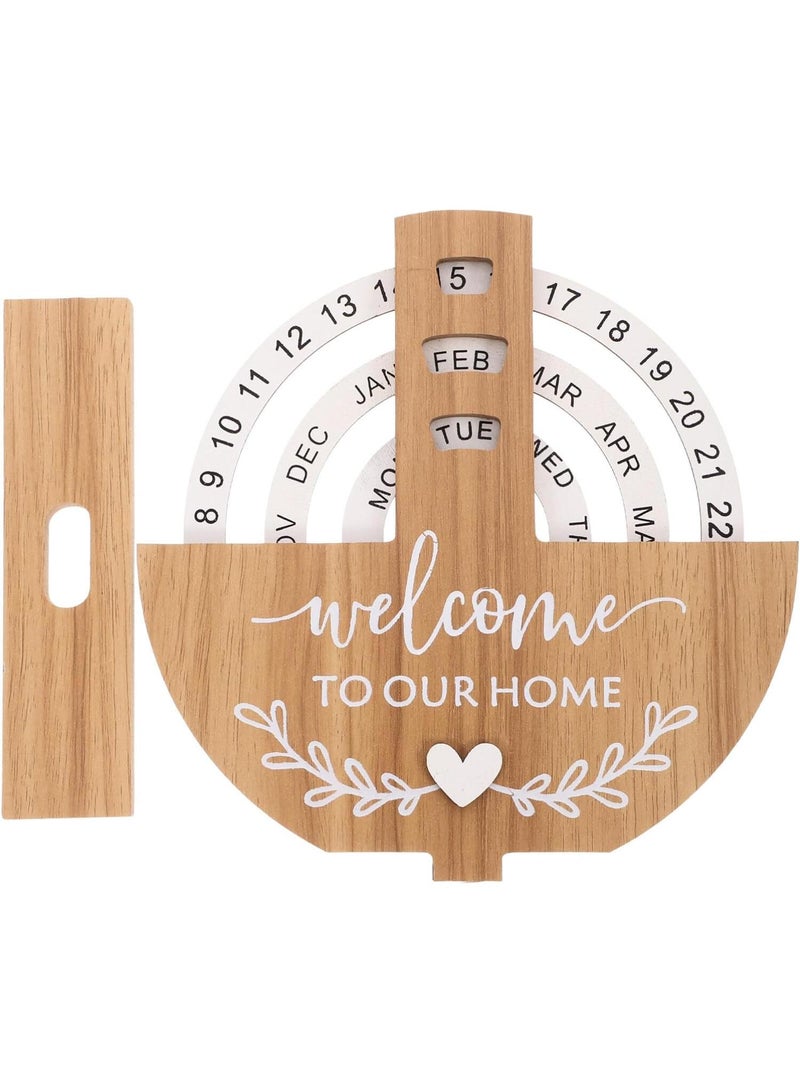 Bluejw Rotating Perpetual Calendar Wooden Forever Calendar Never Ending Calendar Wooden Calendar Corporate Gift - Image 3