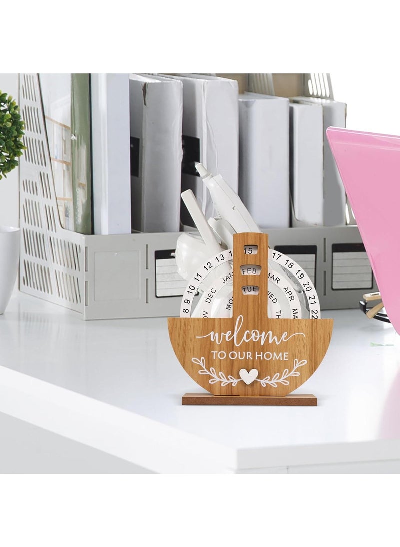 Bluejw Rotating Perpetual Calendar Wooden Forever Calendar Never Ending Calendar Wooden Calendar Corporate Gift - Image 5