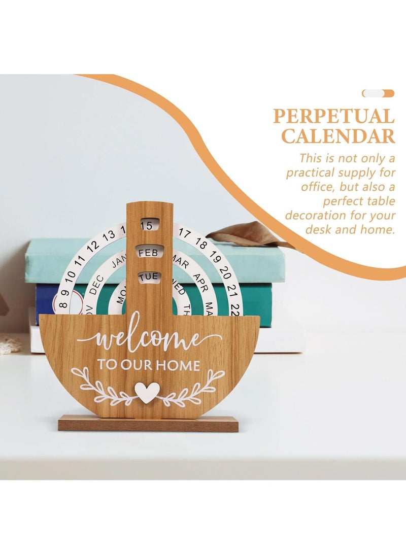Bluejw Rotating Perpetual Calendar Wooden Forever Calendar Never Ending Calendar Wooden Calendar Corporate Gift - Image 4