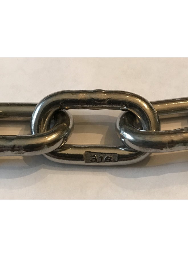 US STAINLESS 1/4" by 4 Foot US Stainless Stainless Steel 316 Anchor Chain 1/4" or 6mm by 4' Long Shackles - Boat - Image 4