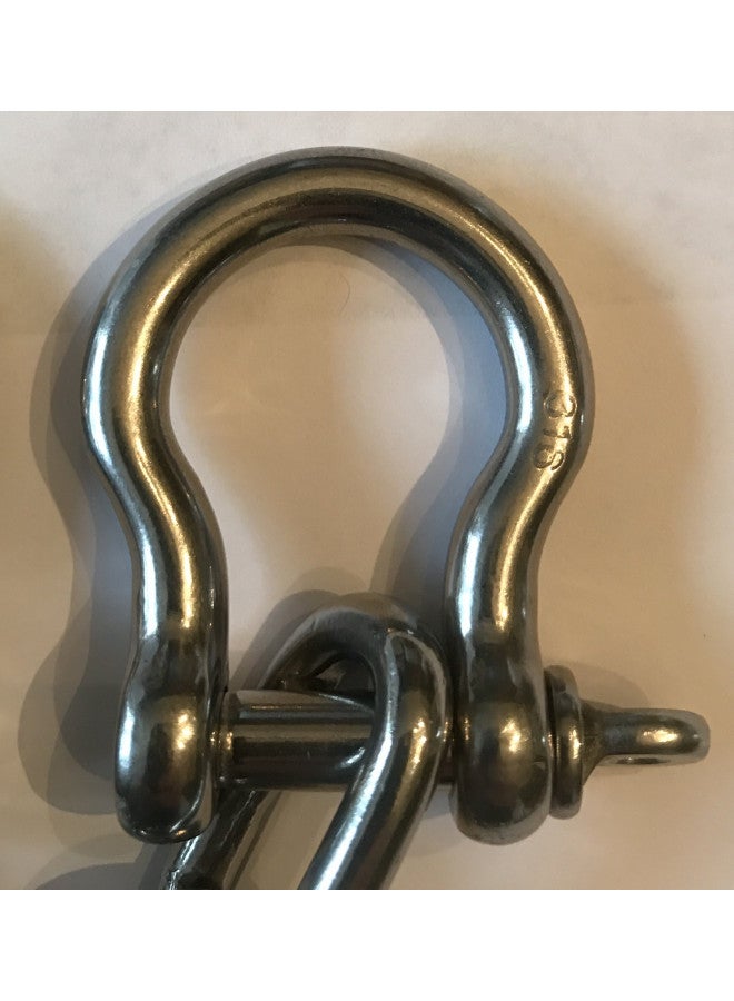 US STAINLESS 1/4" by 4 Foot US Stainless Stainless Steel 316 Anchor Chain 1/4" or 6mm by 4' Long Shackles - Boat - Image 2