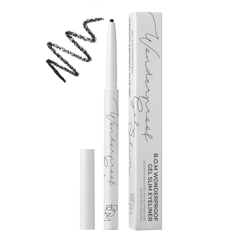 bom Wonderproof Slim Gel Eyeliner Pencil2mm Smooth Gliding Soft Motion Long Lasting02 Stone Gray