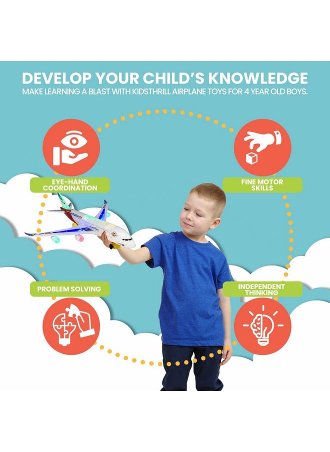 Kidsthrill Kidsthrill Airplane Toy with Bump & Go, Flashing Lights & Sounds - For Boys & Girls Age 3-12  - Image 4