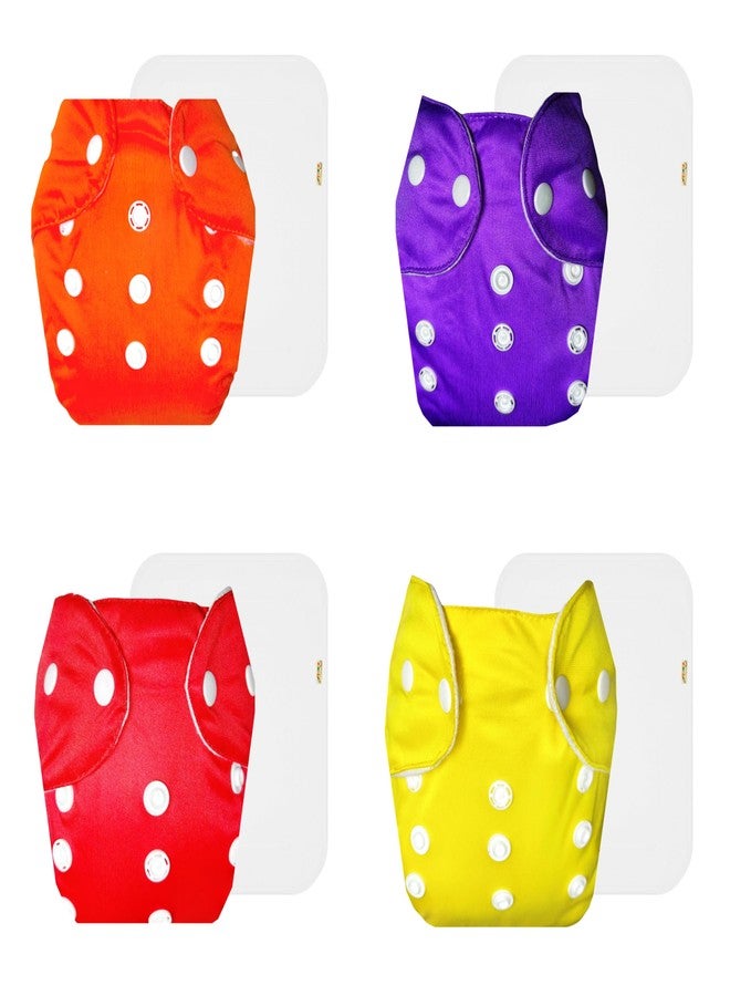 حفاضات دمبلدو لايت القماشية مع حشوة قطنية (عبوة من 4 قطع) | ملائمة تمامًا | قابلة لإعادة الاستخدام والغسل | أزرار كبس قابلة للتعديل | موثوق بها من قبل الأمهات | من 3 أشهر إلى سنتين | للجنسين - Image 1