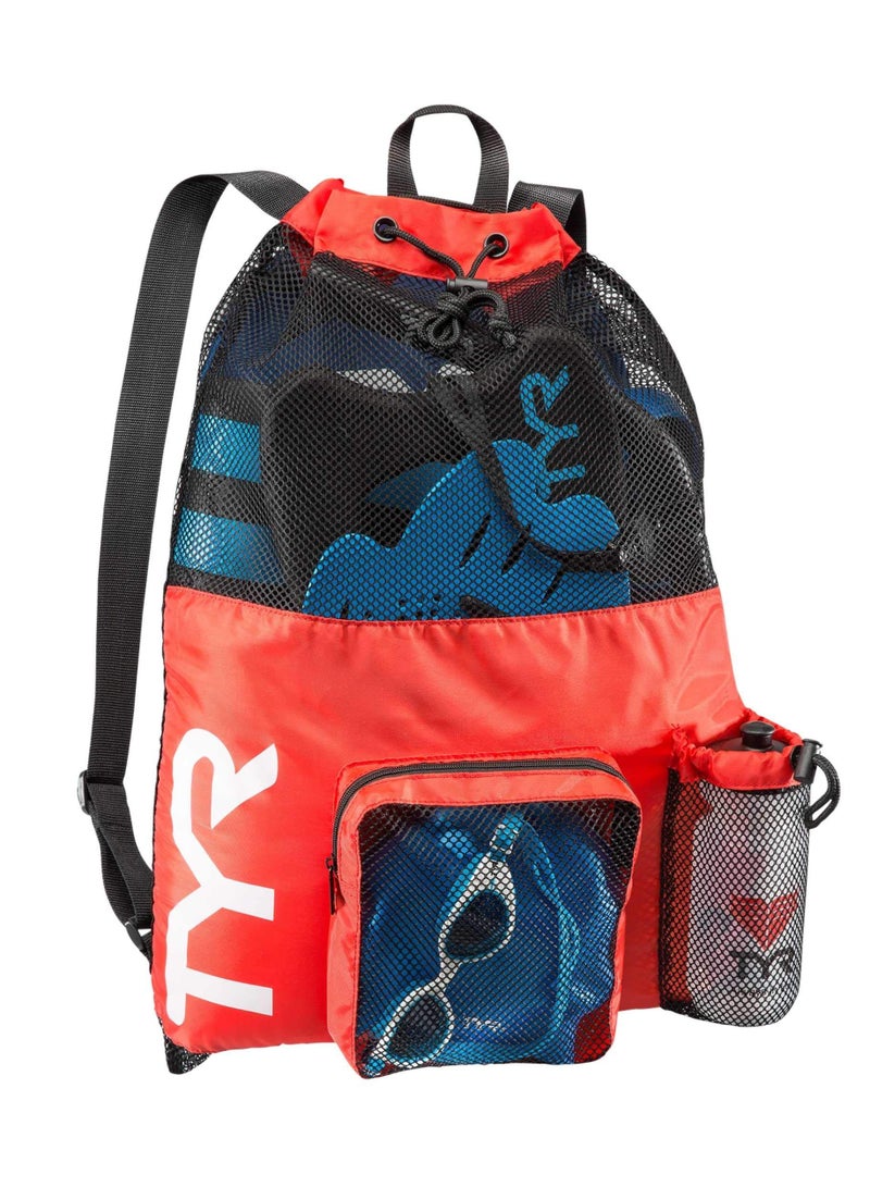 سبا لوكستيك شبكة كبيرة المومياء على ظهره ، مناسبة للسباحة الرطبة ، وصالة للألعاب الرياضية ومعدات التدريب ، الأحمر - Image 1