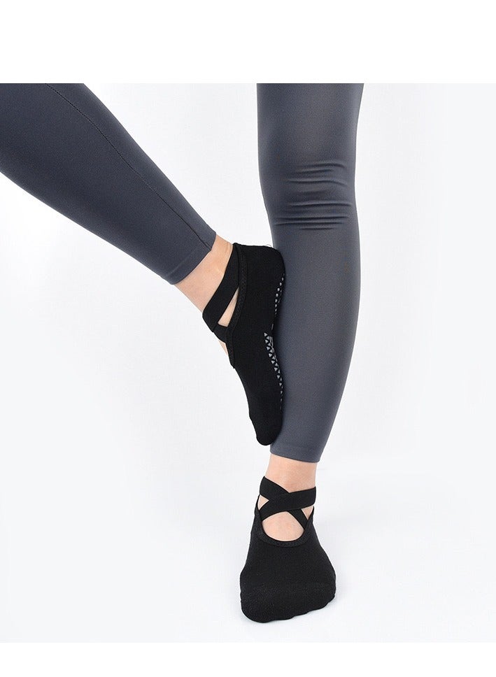 Yoga Socks for Women with Grips, Non-Slip Socks for Pilates, Barre, Ballet, Dance, Workout, Fitness (Black) - Image 3